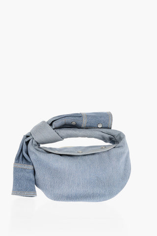 Handtasche Aus Leder Mit Denim-Effekt