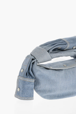 Handtasche Aus Leder Mit Denim-Effekt