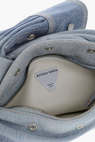 Handtasche Aus Leder Mit Denim-Effekt
