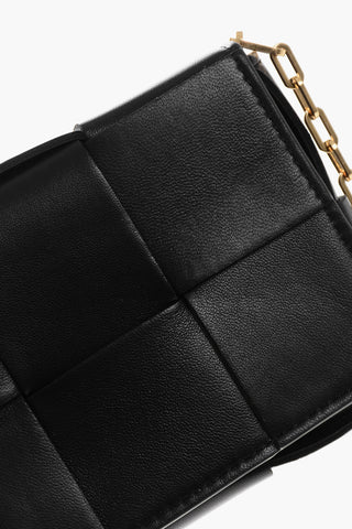 Leather Rectangular Bag with Chain Strap