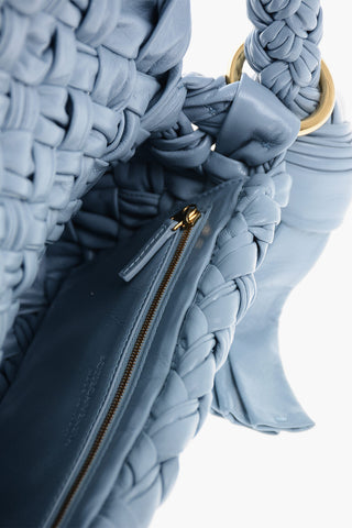 Woven Leather Shoulder Bag with Knot
