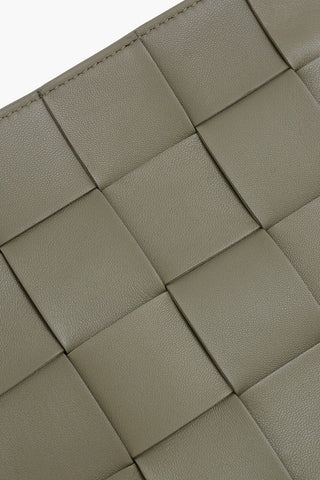 Woven Leather Clutch with Zip