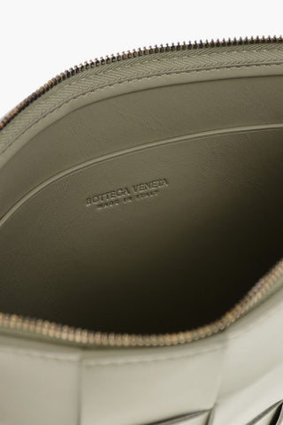 Woven Leather Clutch with Zip