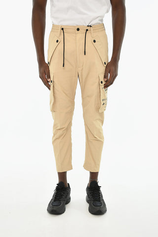 Pantaloni Cargo in Cotone Con Stampa a Contrasto