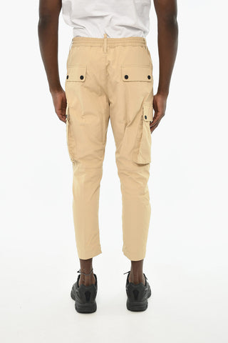 Pantaloni Cargo in Cotone Con Stampa a Contrasto