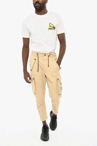 Pantaloni Cargo in Cotone Con Stampa a Contrasto