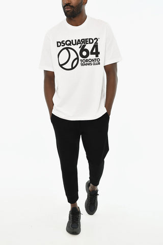 T-Shirt Girocollo in Cotone con Stampa
