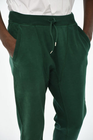 Joggers in Cotone Felpato a Tinta Unita