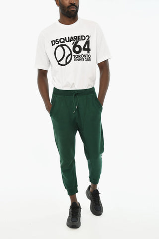Joggers in Cotone Felpato a Tinta Unita