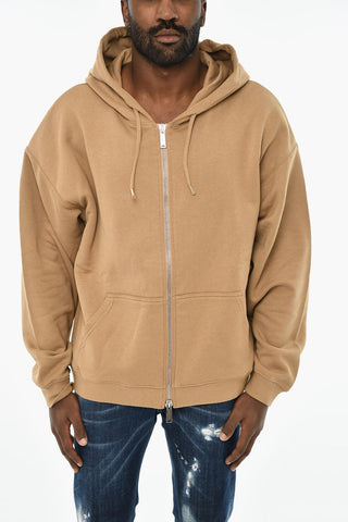 Baumwoll-Sweatshirt mit Reißverschluss und Kapuze