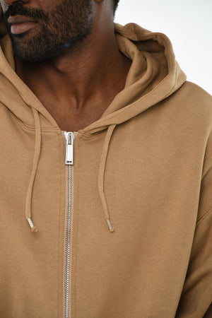 Baumwoll-Sweatshirt mit Reißverschluss und Kapuze