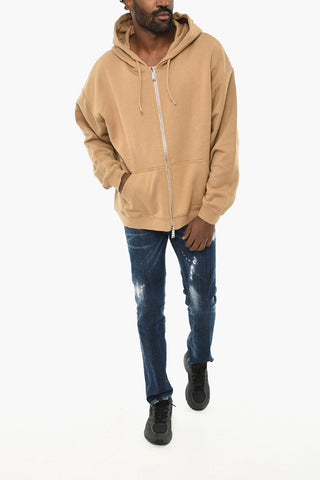 Baumwoll-Sweatshirt mit Reißverschluss und Kapuze