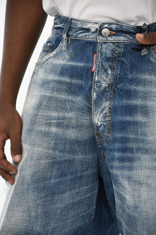 Shorts BOXER in Denim Distressed
