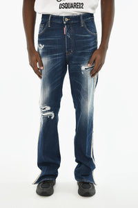 Jeans Regular Fit con Banda Laterale a Motivo Floreale 22cm