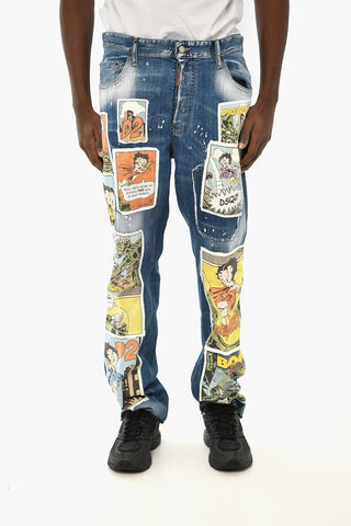 Jeans 642 with Distressed Effect and Betty Boop Patch 20cm