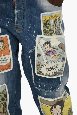 Jeans 642 with Distressed Effect and Betty Boop Patch 20cm