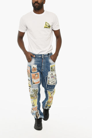 Jeans 642 with Distressed Effect and Betty Boop Patch 20cm