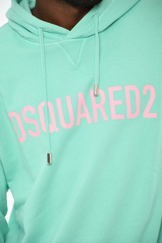 Felpa hoodie in Cotone con Logo Frontale