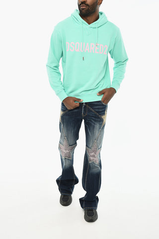 Felpa hoodie in Cotone con Logo Frontale
