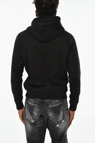 Hoodie ICON BLUR COOL in Solid Color with Contrast Logo