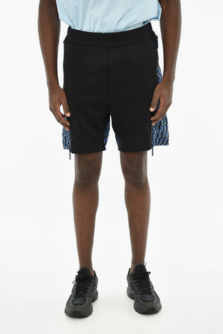Two-Tone Shorts with All-Over Monogram