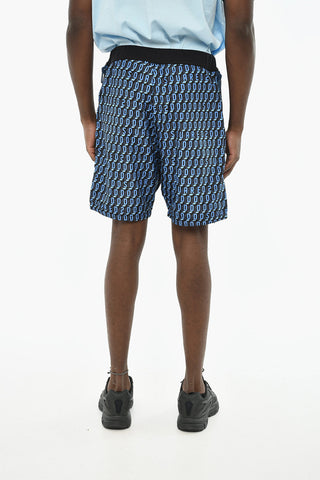 Two-Tone Shorts with All-Over Monogram