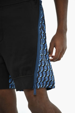 Two-Tone Shorts with All-Over Monogram