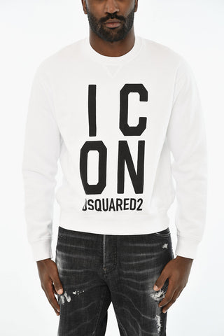 ICON Cotton Crewneck Sweatshirt with Contrast Print