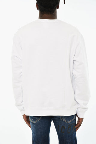 Cotton Crewneck Sweatshirt with Front Logo