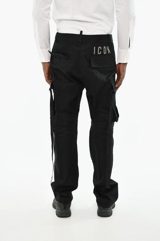 ICON Einfarbige Cargo-Hose aus Baumwolle