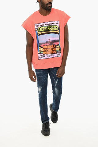 Tank Top Stampato in Cotone