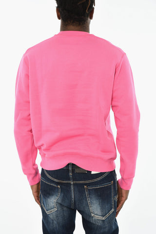 ICON Solid Color Crew-neck Sweatshirt with Contrasting Logo