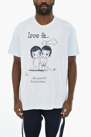 Baumwoll-T-Shirt mit Rundhalsausschnitt