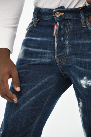 디스트레스드 데님 스키니 핏 진 16cm