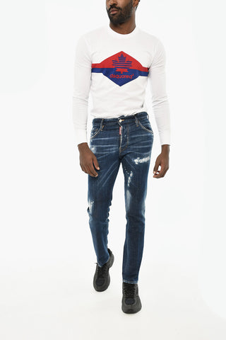 Distressed Denim Skinny Fit Jeans 16cm