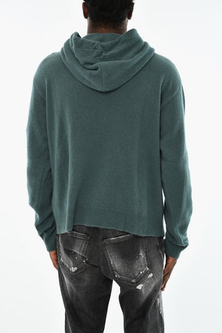 Kaschmirpullover mit Kapuze und aufgesetzten Taschen