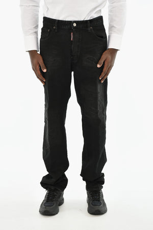 Jeans a Lavaggio Scuro con Monogram sul Retro