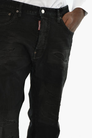 Jeans a Lavaggio Scuro con Monogram sul Retro