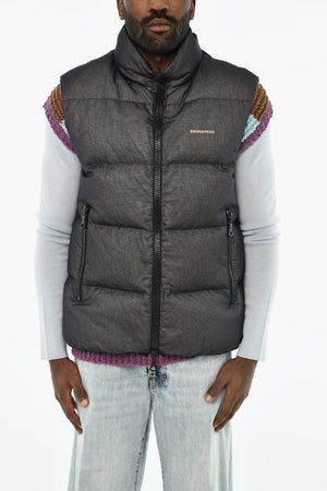 Piumino Senza Maniche a Quadri Rip Stop