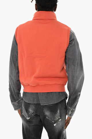 Ärmelloses Sweatshirt aus Baumwolle mit Druckknöpfen