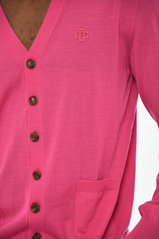 Cardigan Scollo a V in Lana Vergine
