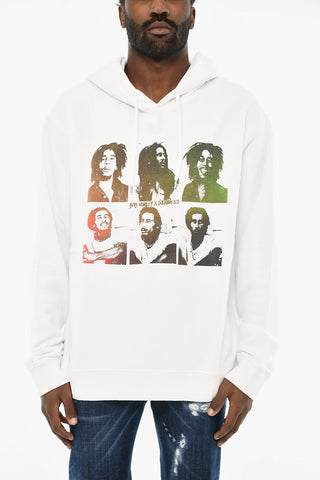 Felpa Hoodie in Cotone con Stampa Frontale