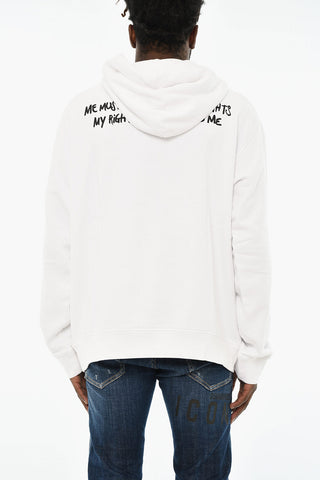 Felpa Hoodie in Cotone con Stampa Frontale