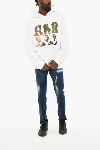 Felpa Hoodie in Cotone con Stampa Frontale