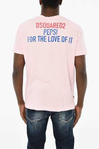 Cotton Crew-Neck T-shirt with Maxi Frontal Print Pepsi