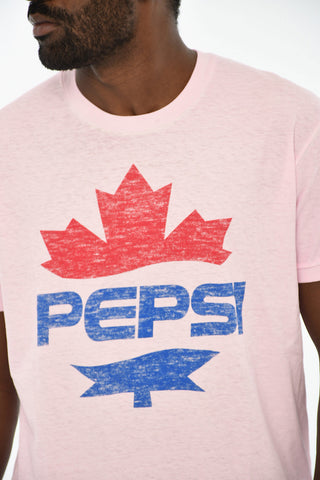 Cotton Crew-Neck T-shirt with Maxi Frontal Print Pepsi