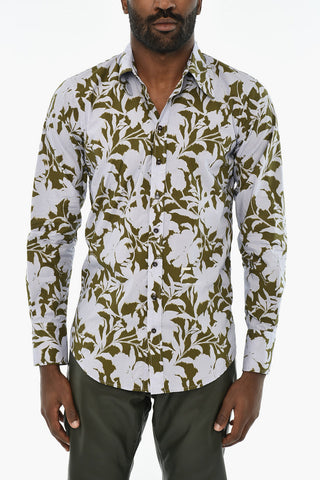 Two-Tone Shirt With Floral Pattern
