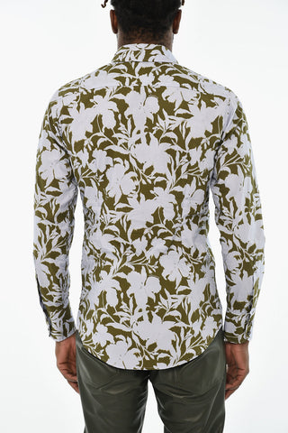 Two-Tone Shirt With Floral Pattern