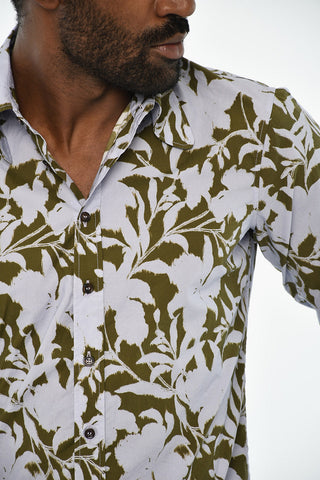 Two-Tone Shirt With Floral Pattern