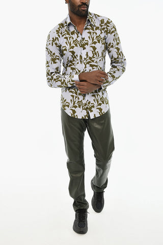 Two-Tone Shirt With Floral Pattern